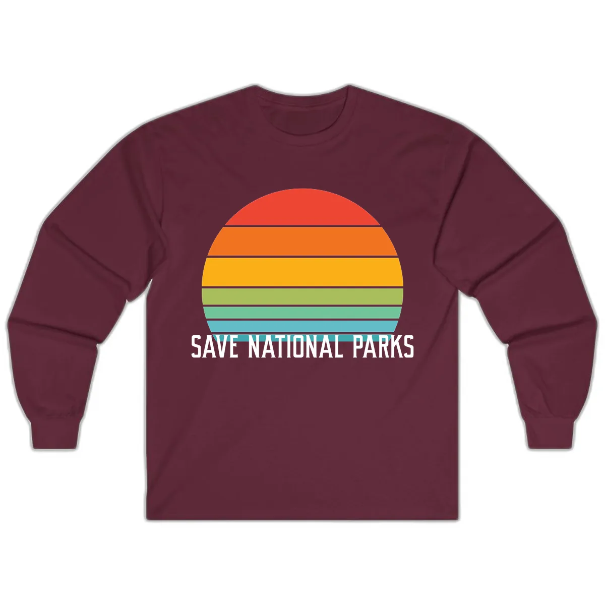 Save National Parks Sunset Layers Long Sleeve in Maroon