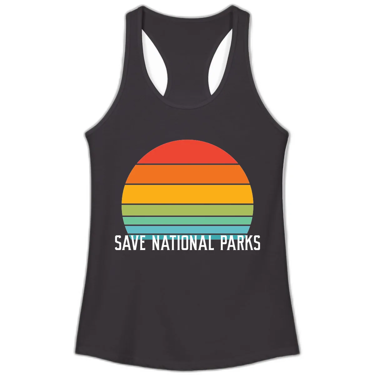 Save National Parks Sunset Layers Ladies Tank in Black