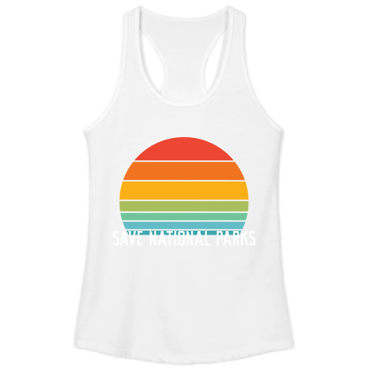 Save National Parks Sunset Layers Ladies Tank in White