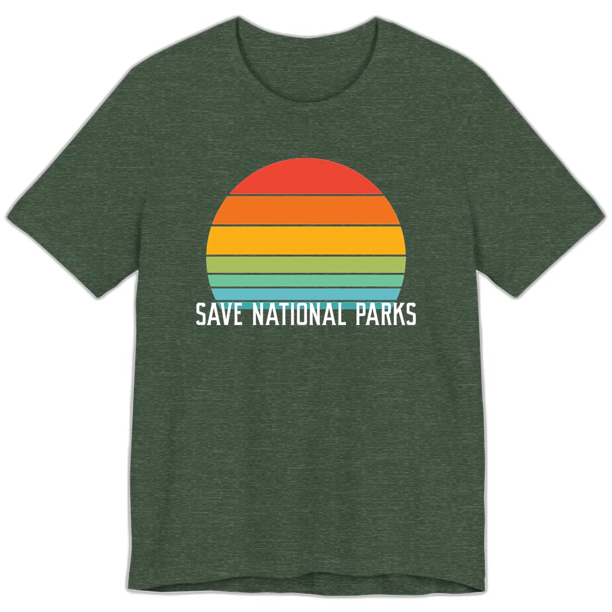 Save National Parks Sunset Layers Premium T-Shirt in Heather Forest