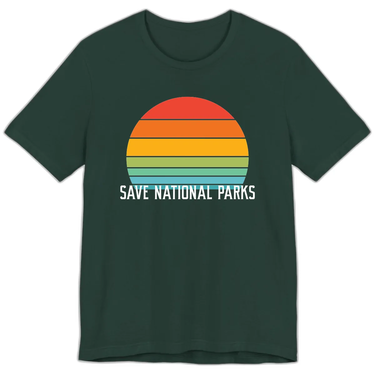 Save National Parks Sunset Layers Premium T-Shirt in Forest