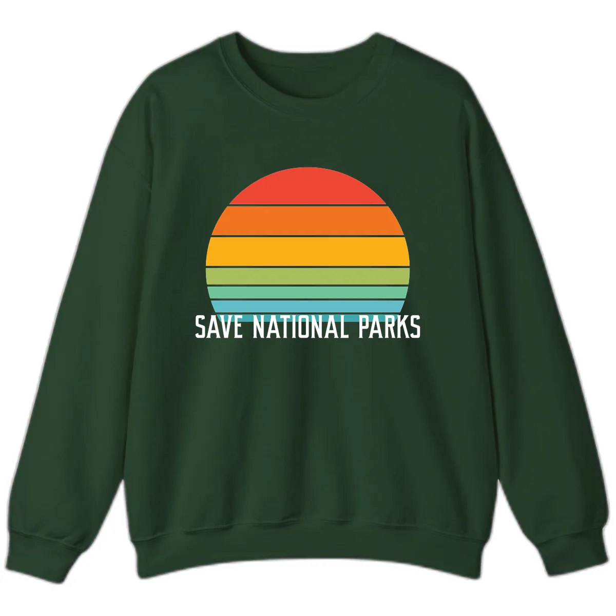Save National Parks Sunset Layers Sweatshirt in Forest Green