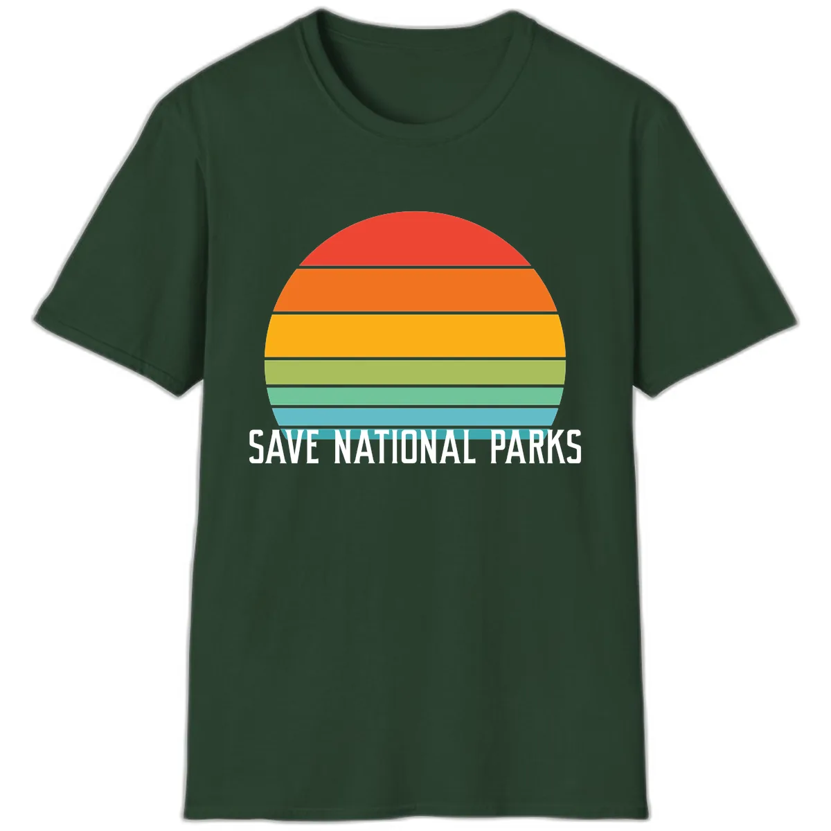 Save National Parks Sunset Layers T-Shirt in Forest Green
