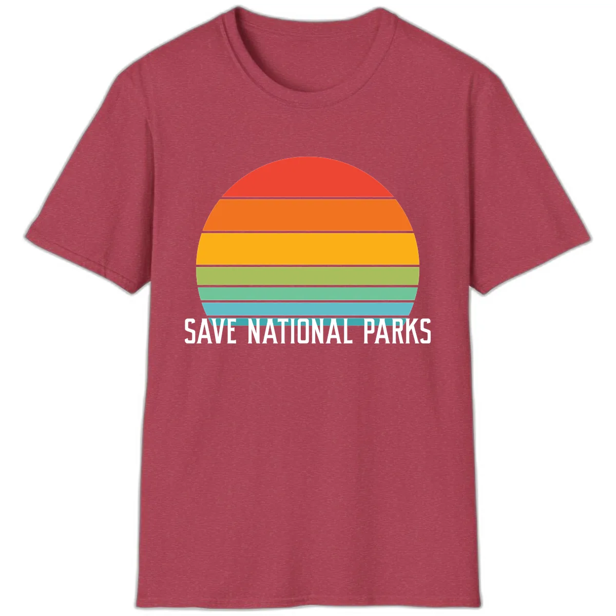 Save National Parks Sunset Layers T-Shirt in Heather Cardinal