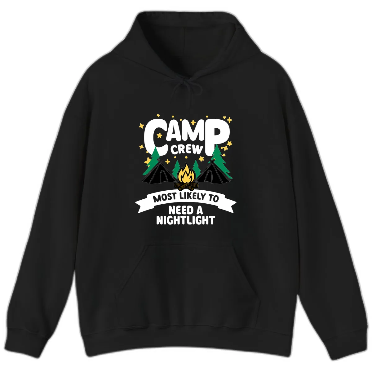 Camp Crew Most Likely To Need A Nightlight Hoodie in Black