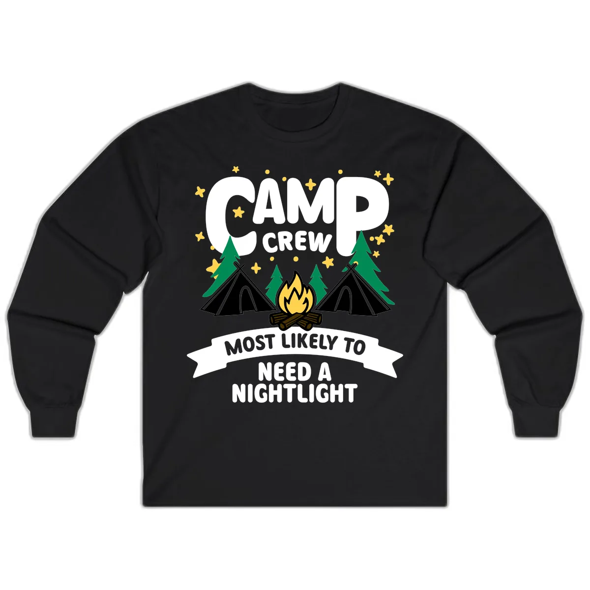 Camp Crew Most Likely To Need A Nightlight Long Sleeve in Black