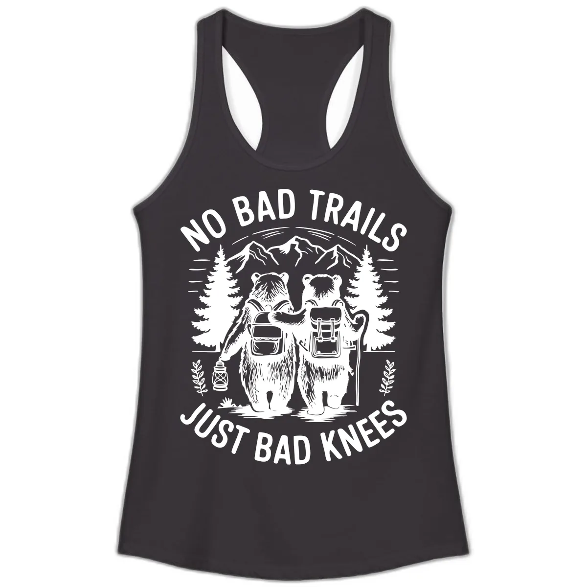 No Bad Trails Just Bad Knees Ladies Tank in Black