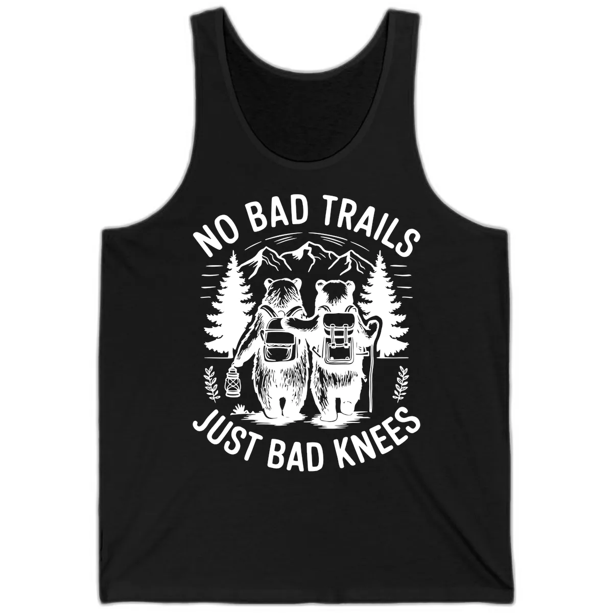 No Bad Trails Just Bad Knees Tank in Black