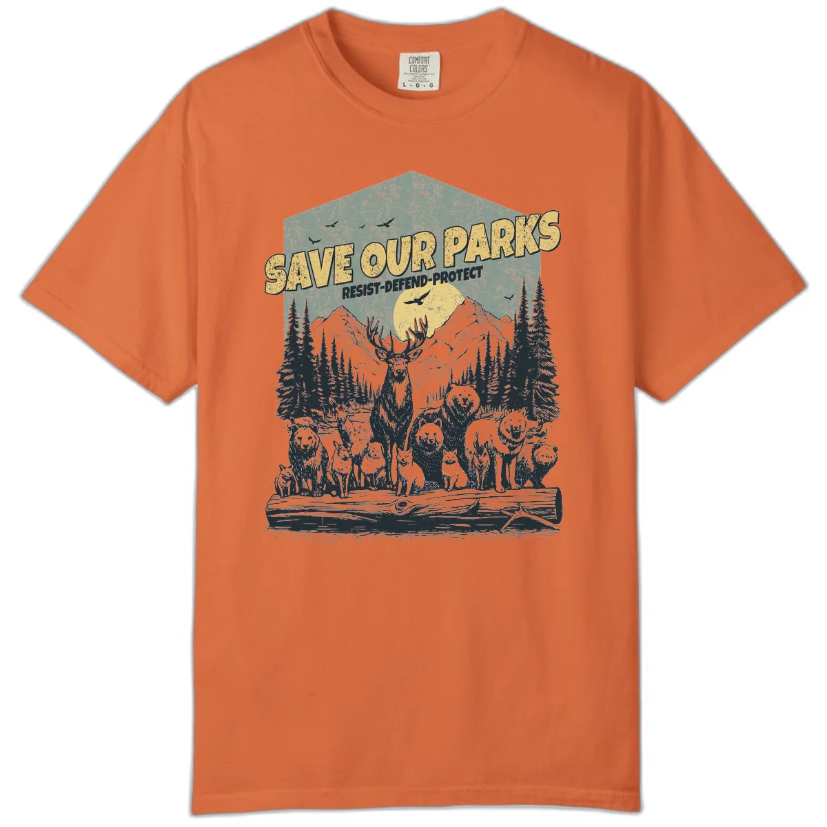 Save Our Parks Resist Defend Protect Comfort Color in Burnt Orange