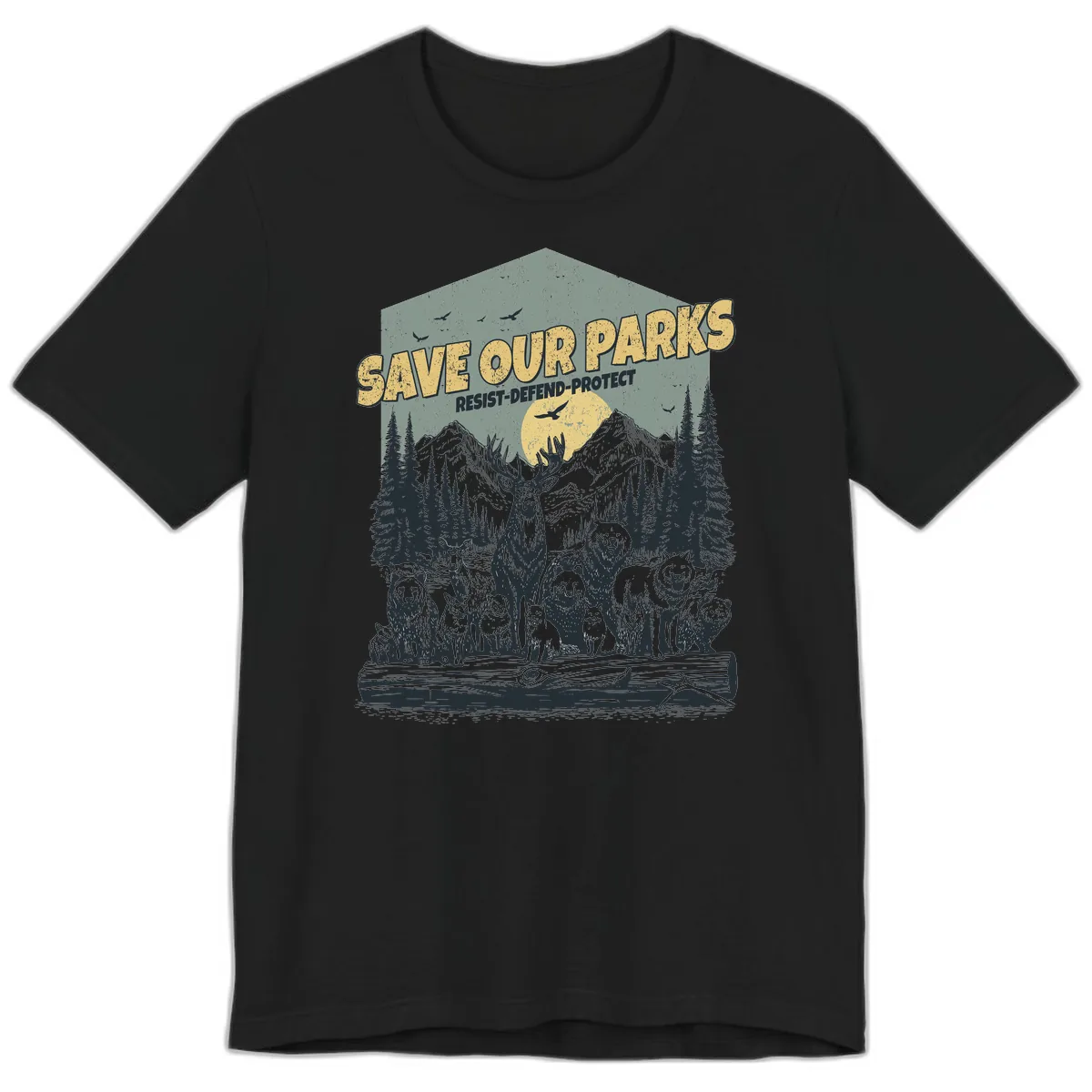 Save Our Parks Resist Defend Protect Premium T-Shirt in Black
