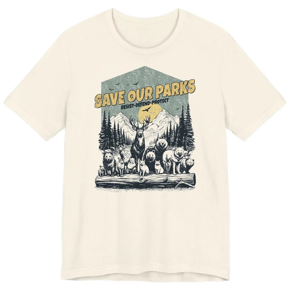 Save Our Parks Resist Defend Protect Premium T-Shirt in Natural