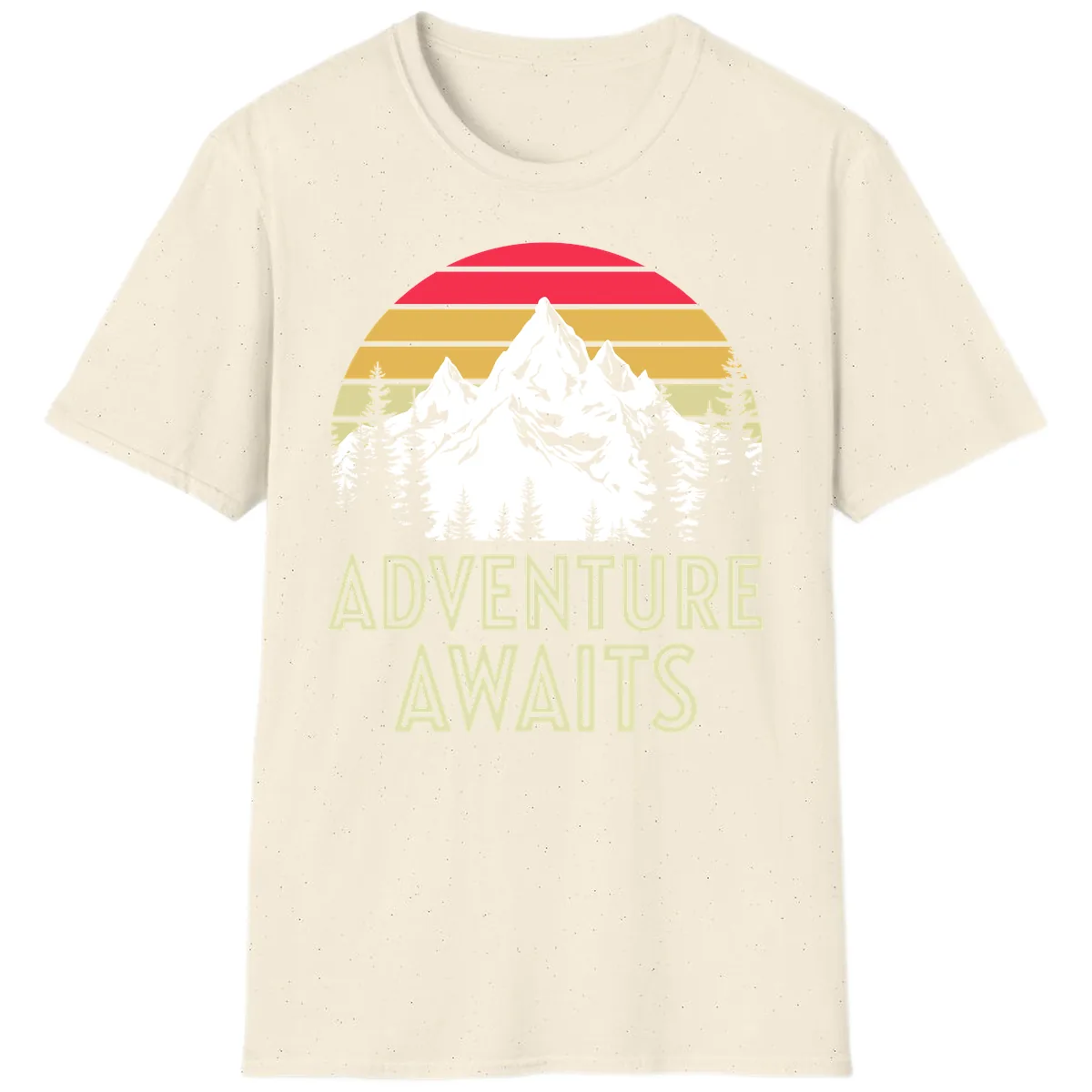 Adventure Awaits Mountain Sunset T-Shirt in Natural