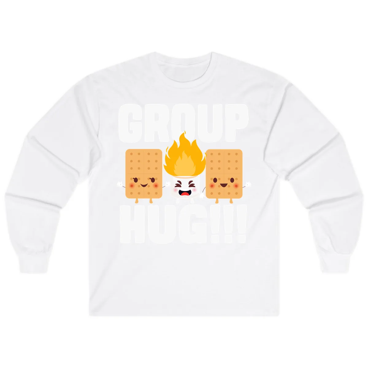 Group Hug S'mores Campfire Long Sleeve in White