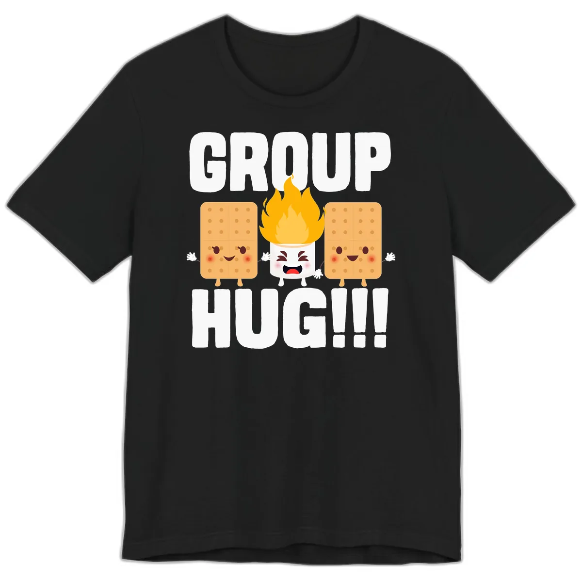 Group Hug S'mores Campfire Premium T-Shirt in Black