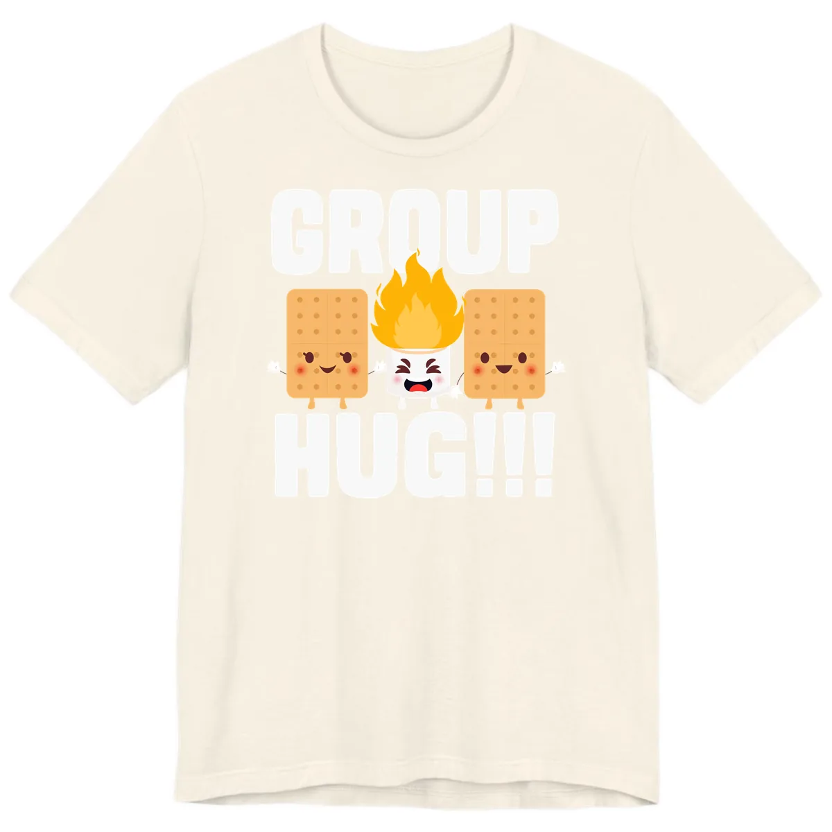 Group Hug S'mores Campfire Premium T-Shirt in Natural