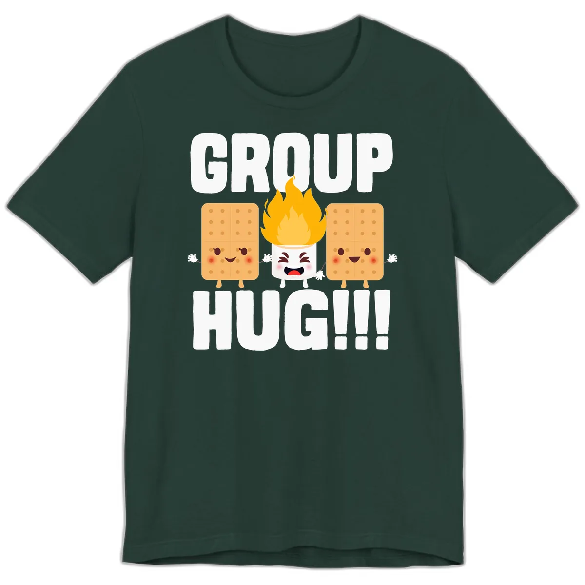 Group Hug S'mores Campfire Premium T-Shirt in Forest