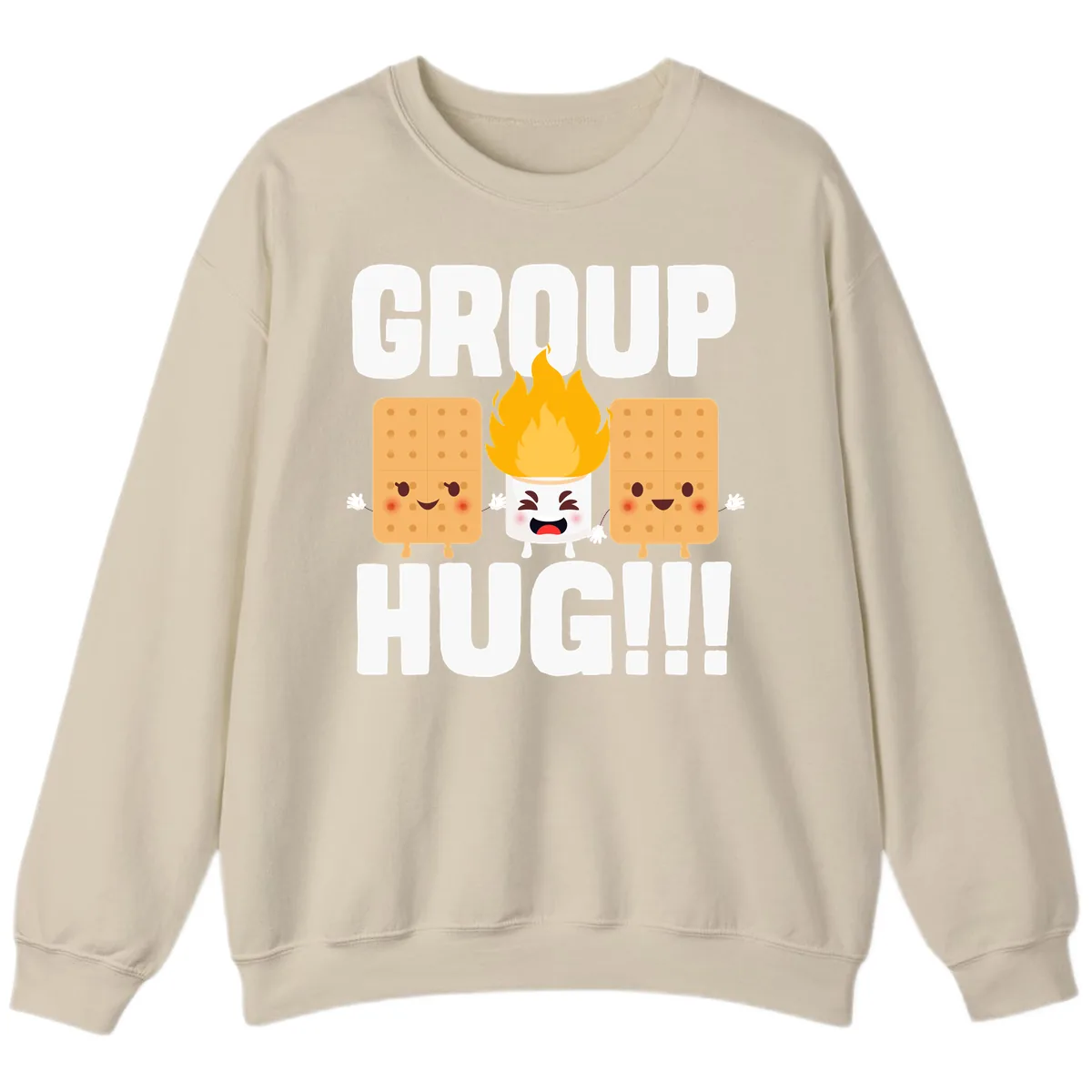 Group Hug S'mores Campfire Sweatshirt in Sand