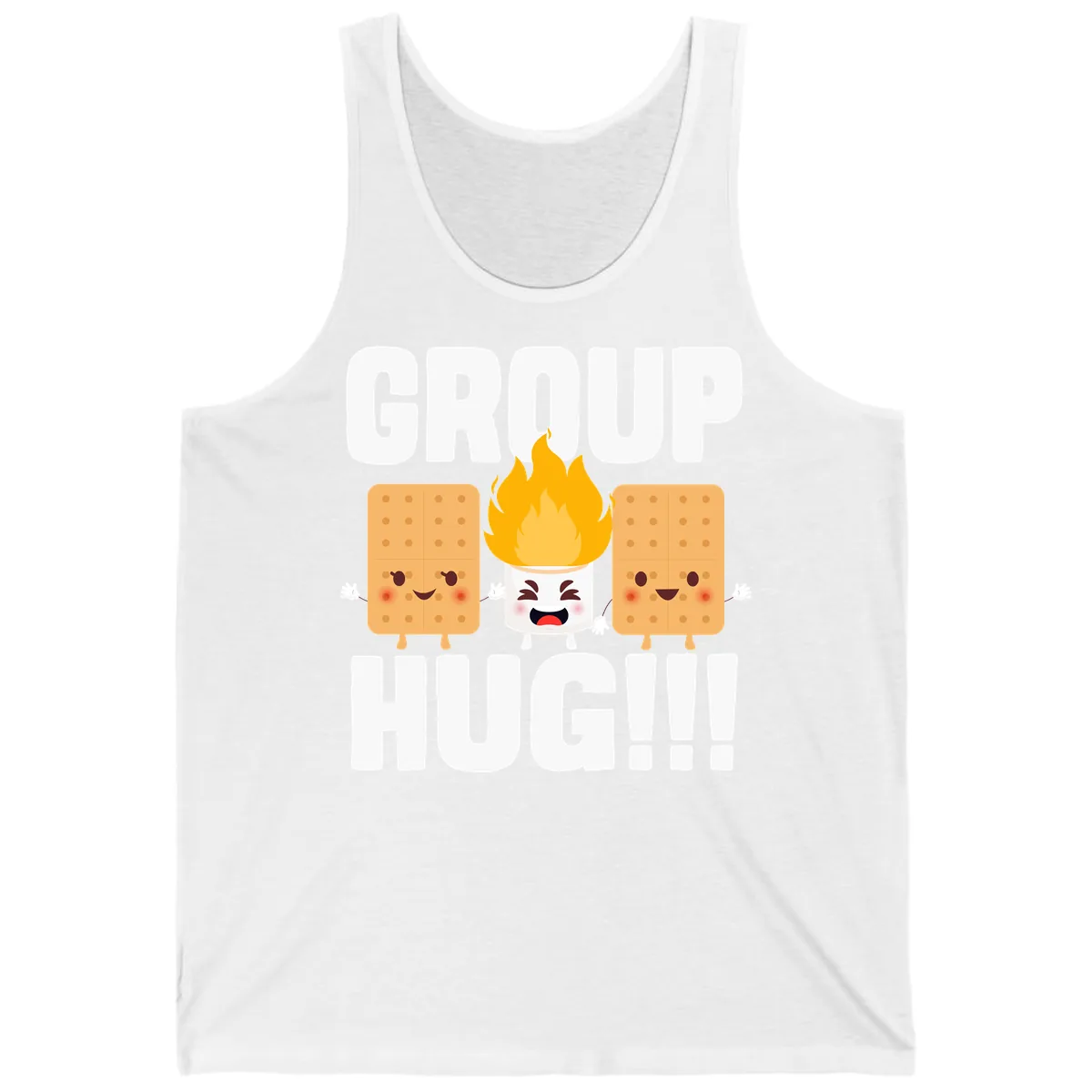 Group Hug S'mores Campfire Tank in White
