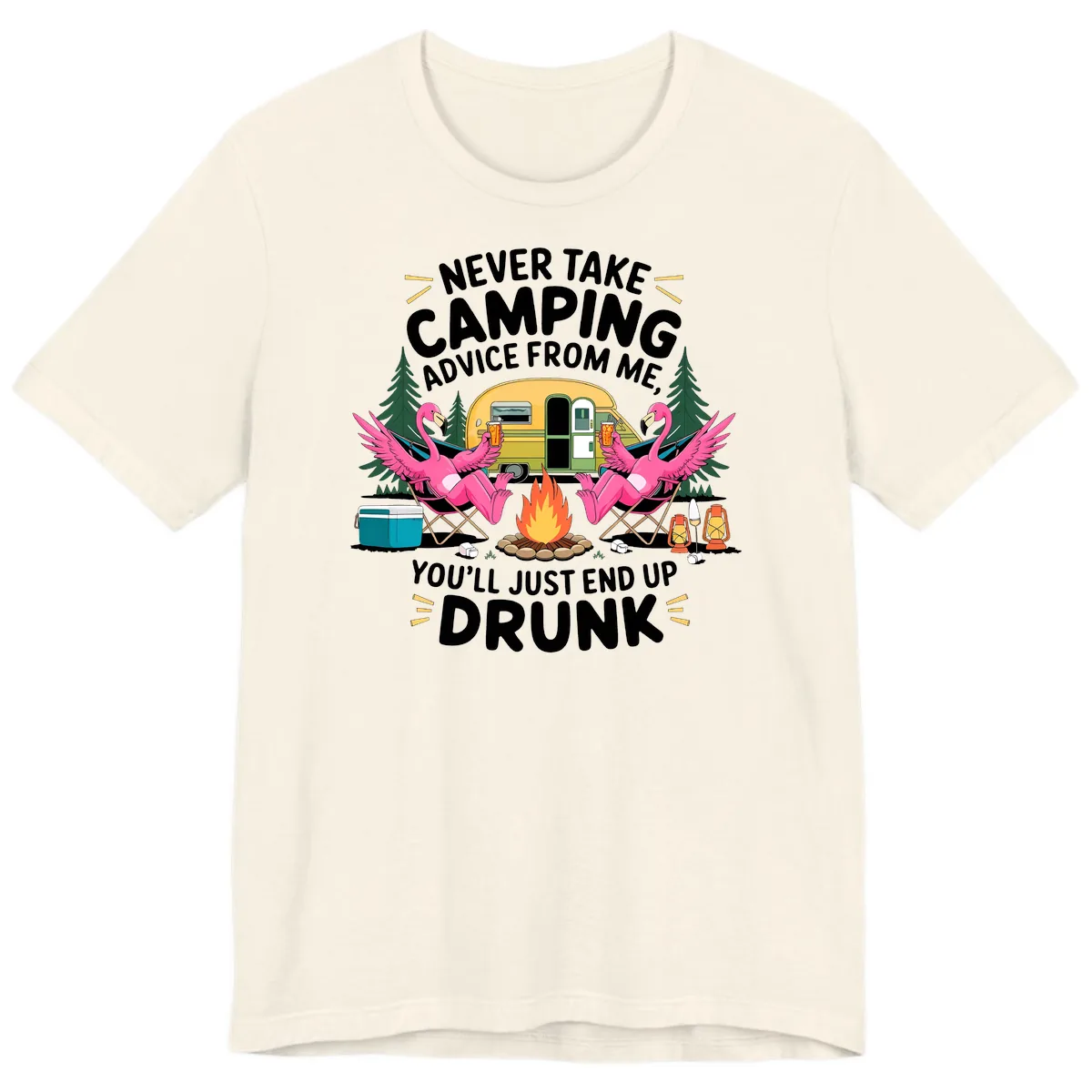 Never Take Camping Advice From Me Premium T-Shirt in Natural