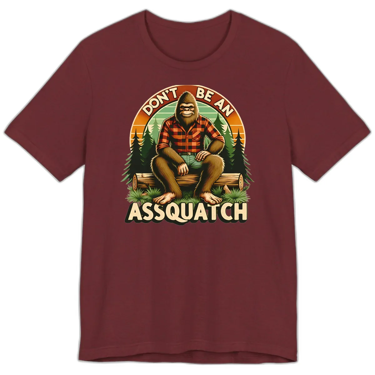 Don't Be An Assquatch Premium T-Shirt in Heather Cardinal