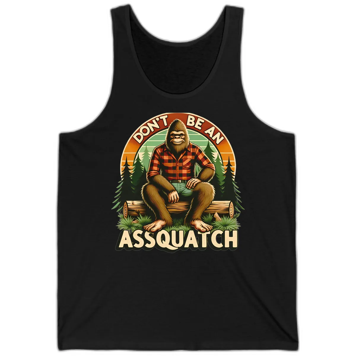 Don't Be An Assquatch Tank in Black