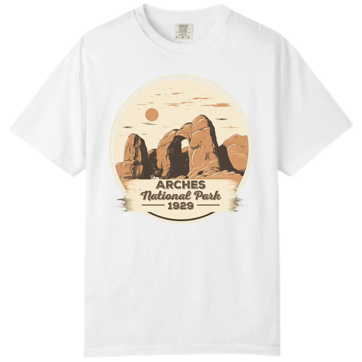 Arches National Park 1929 Badge Comfort Color in White