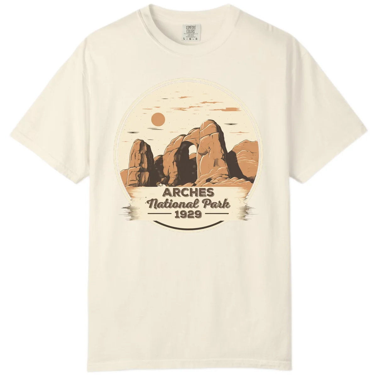 Arches National Park 1929 Badge Comfort Color in Ivory