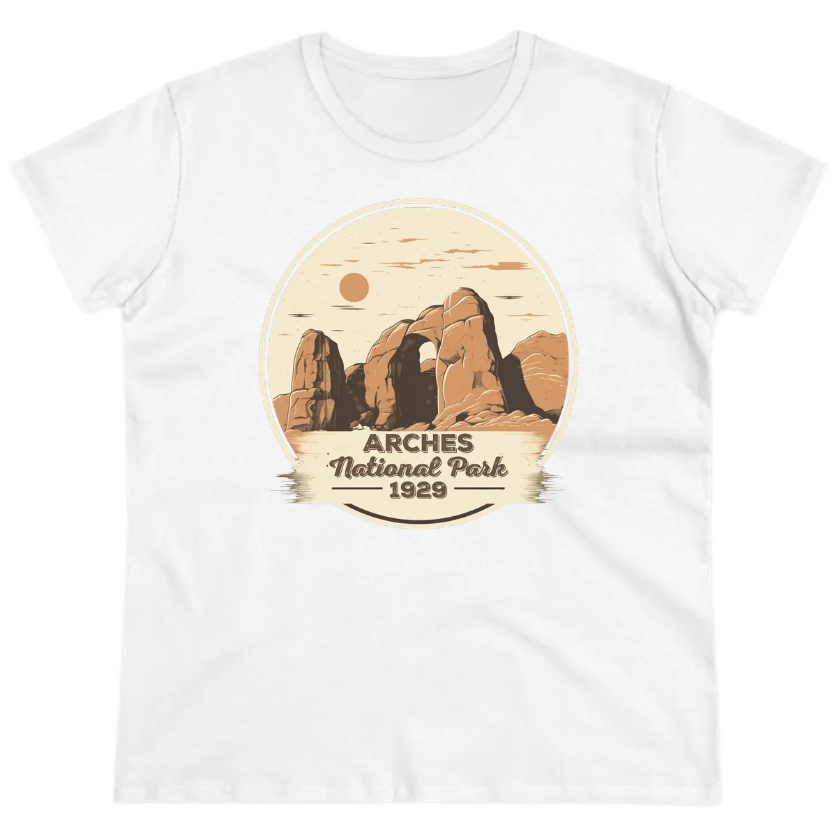 Arches National Park 1929 Badge Ladies Tee in White