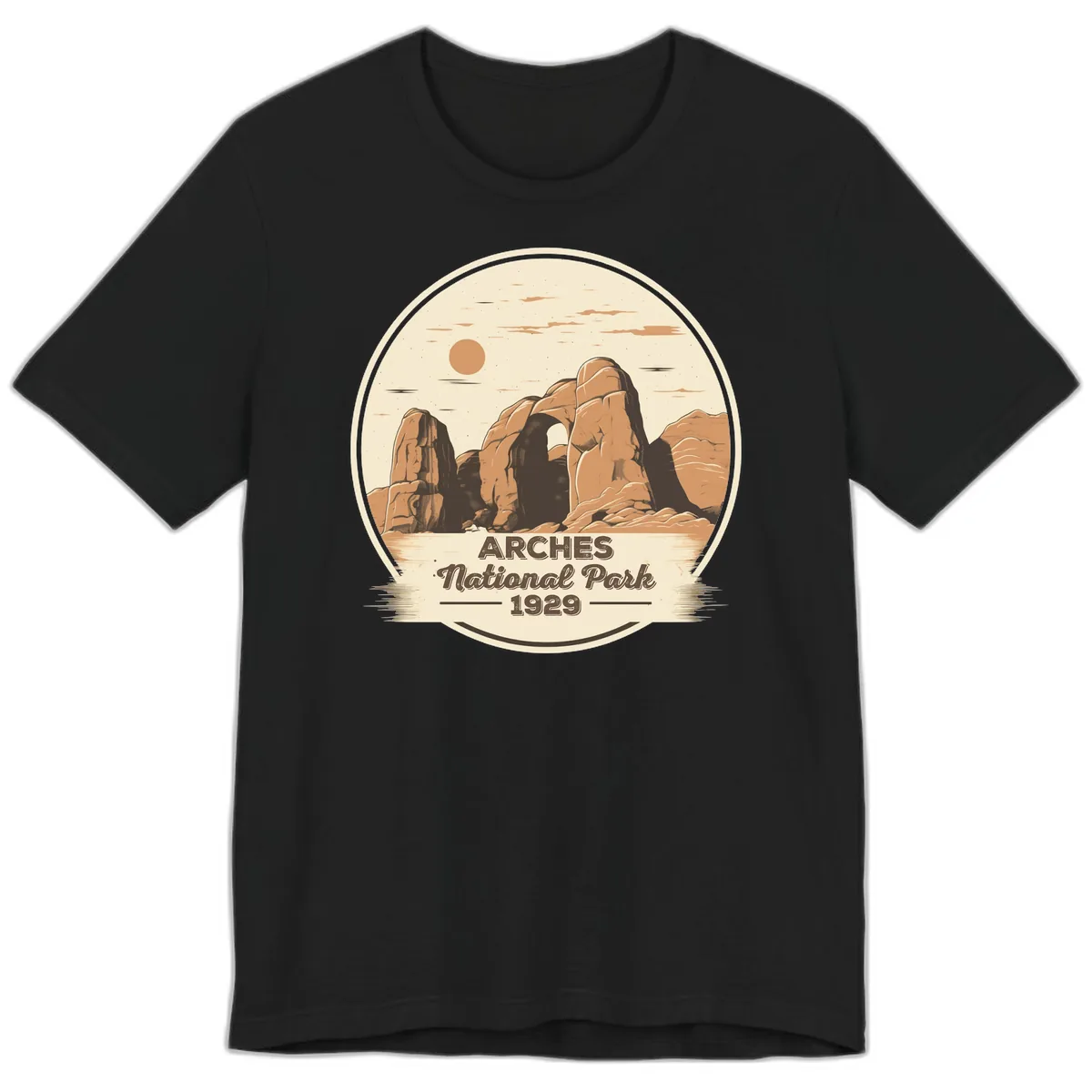 Arches National Park 1929 Badge Premium T-Shirt in Black