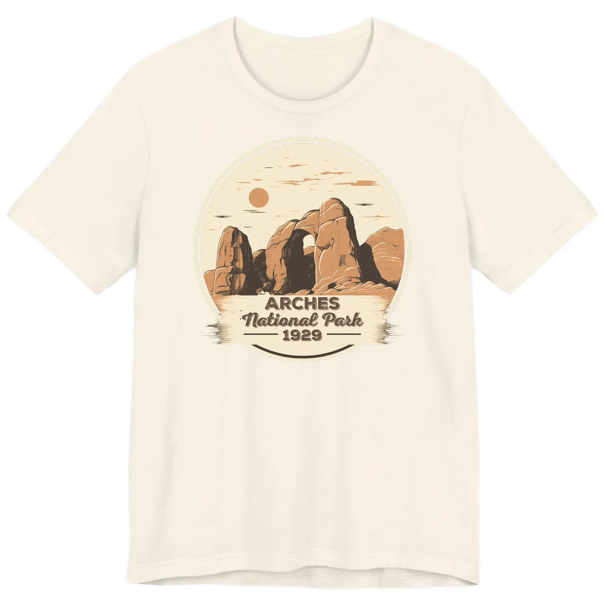 Arches National Park 1929 Badge Premium T-Shirt in Natural