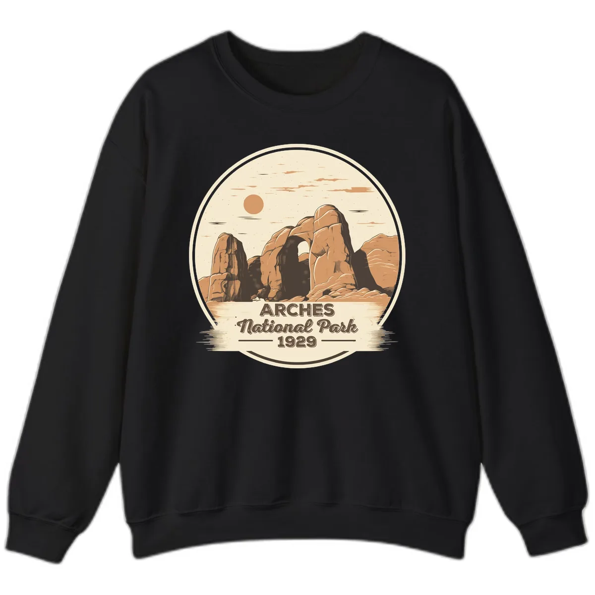 Arches National Park 1929 Badge Sweatshirt in Black