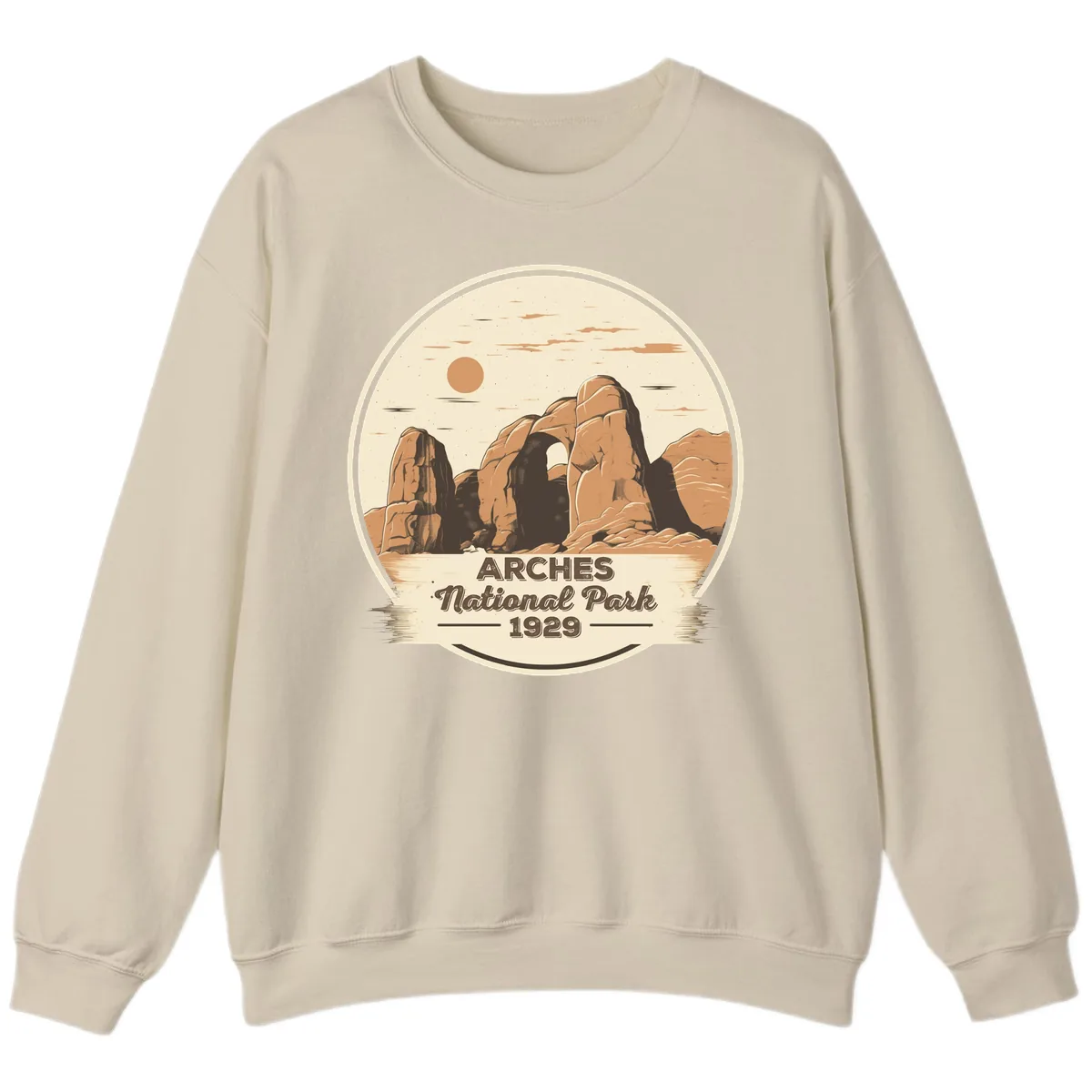Arches National Park 1929 Badge Sweatshirt in Sand