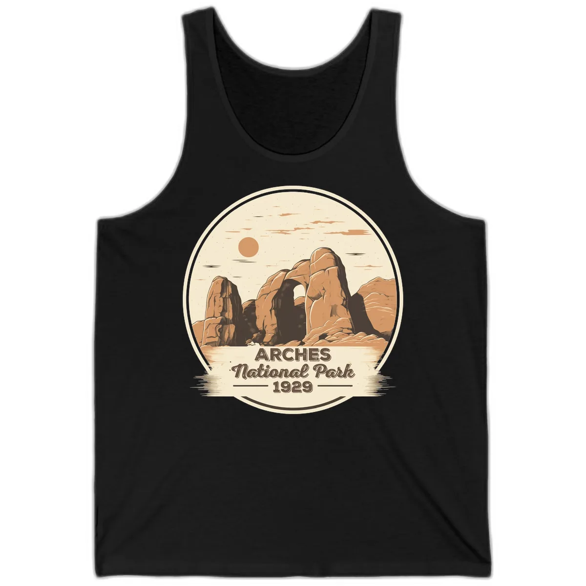 Arches National Park 1929 Badge Tank in Black