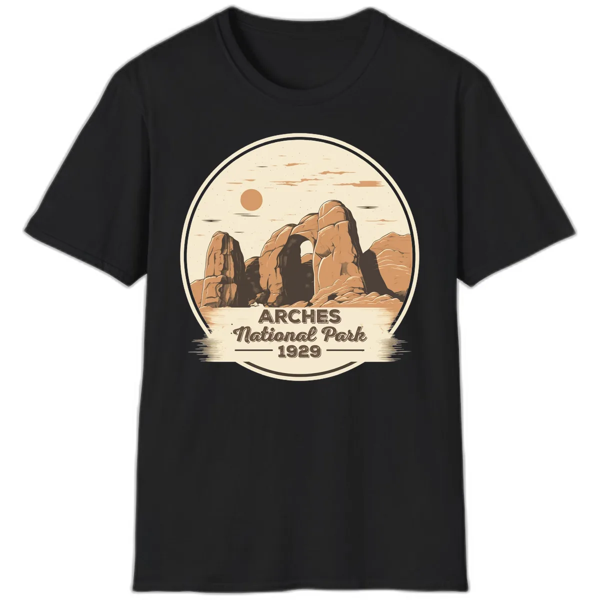 Arches National Park 1929 Badge T-Shirt in Black