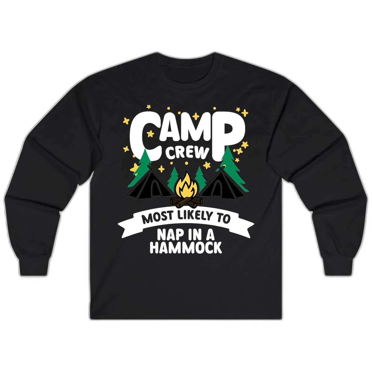 Camp Crew Most Likely To Nap In A Hammock Long Sleeve in Black