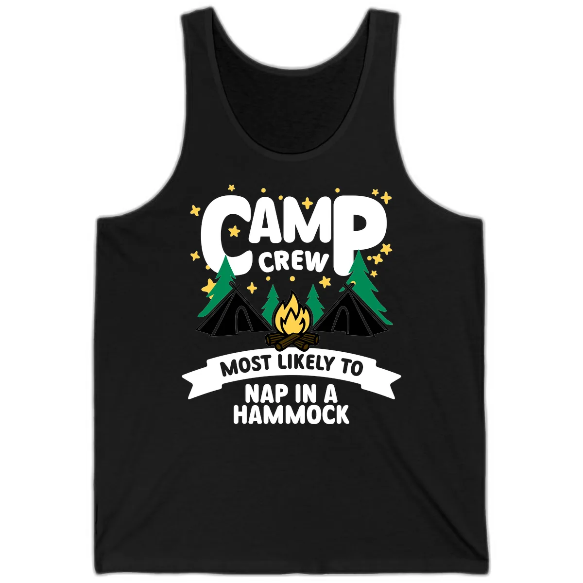 Camp Crew Most Likely To Nap In A Hammock Tank in Black