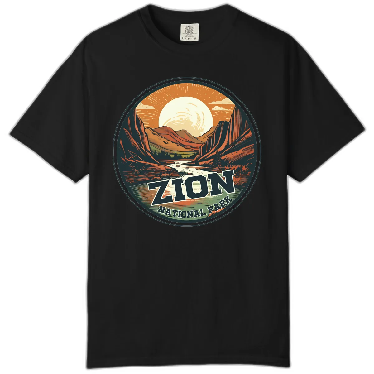 Zion National Park Canyon Moonrise Comfort Color in Black