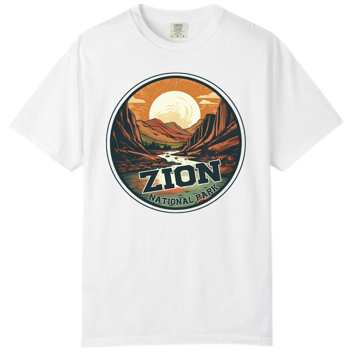 Zion National Park Canyon Moonrise Comfort Color in White