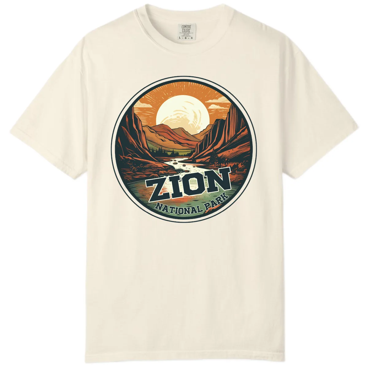 Zion National Park Canyon Moonrise Comfort Color in Ivory