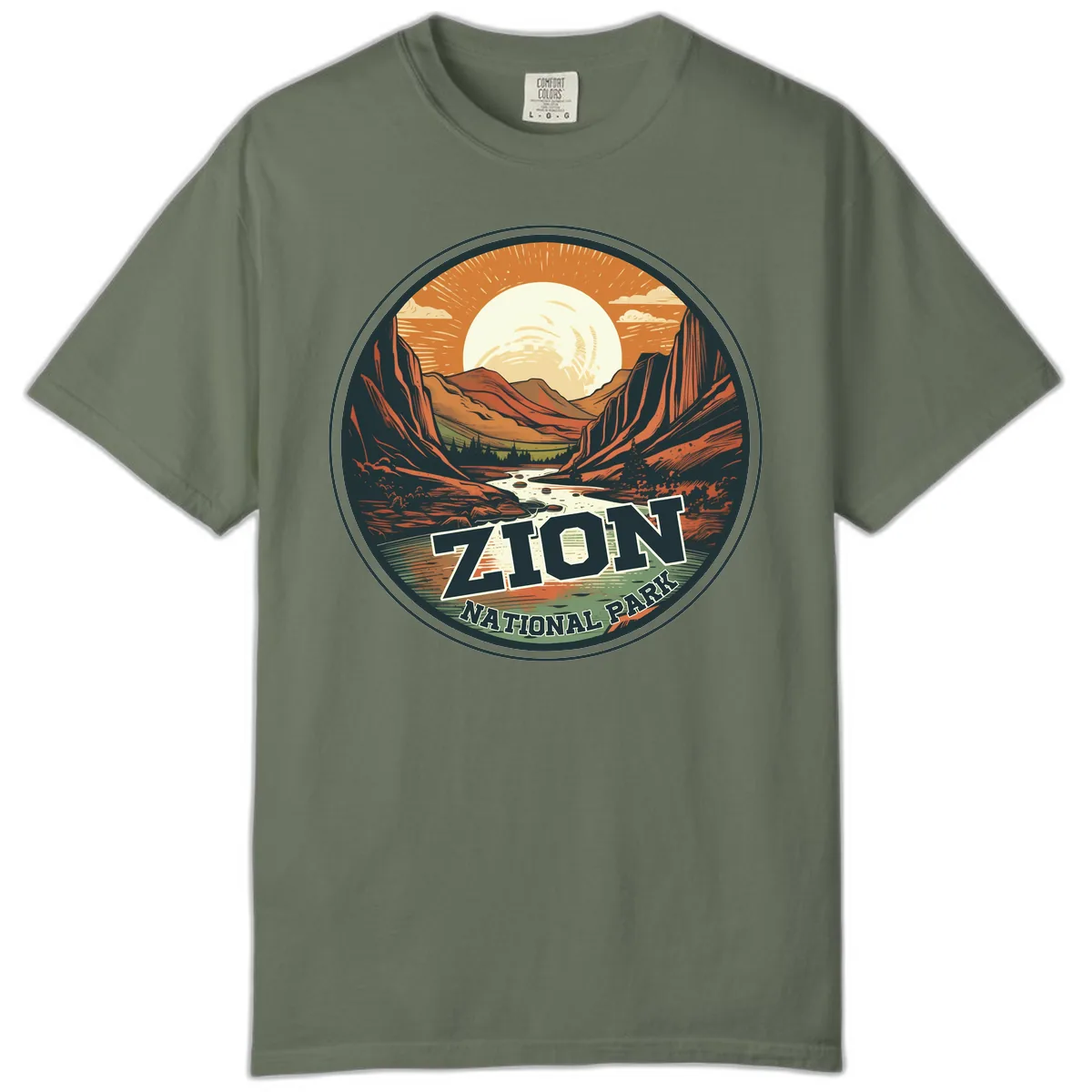 Zion National Park Canyon Moonrise Comfort Color in Moss