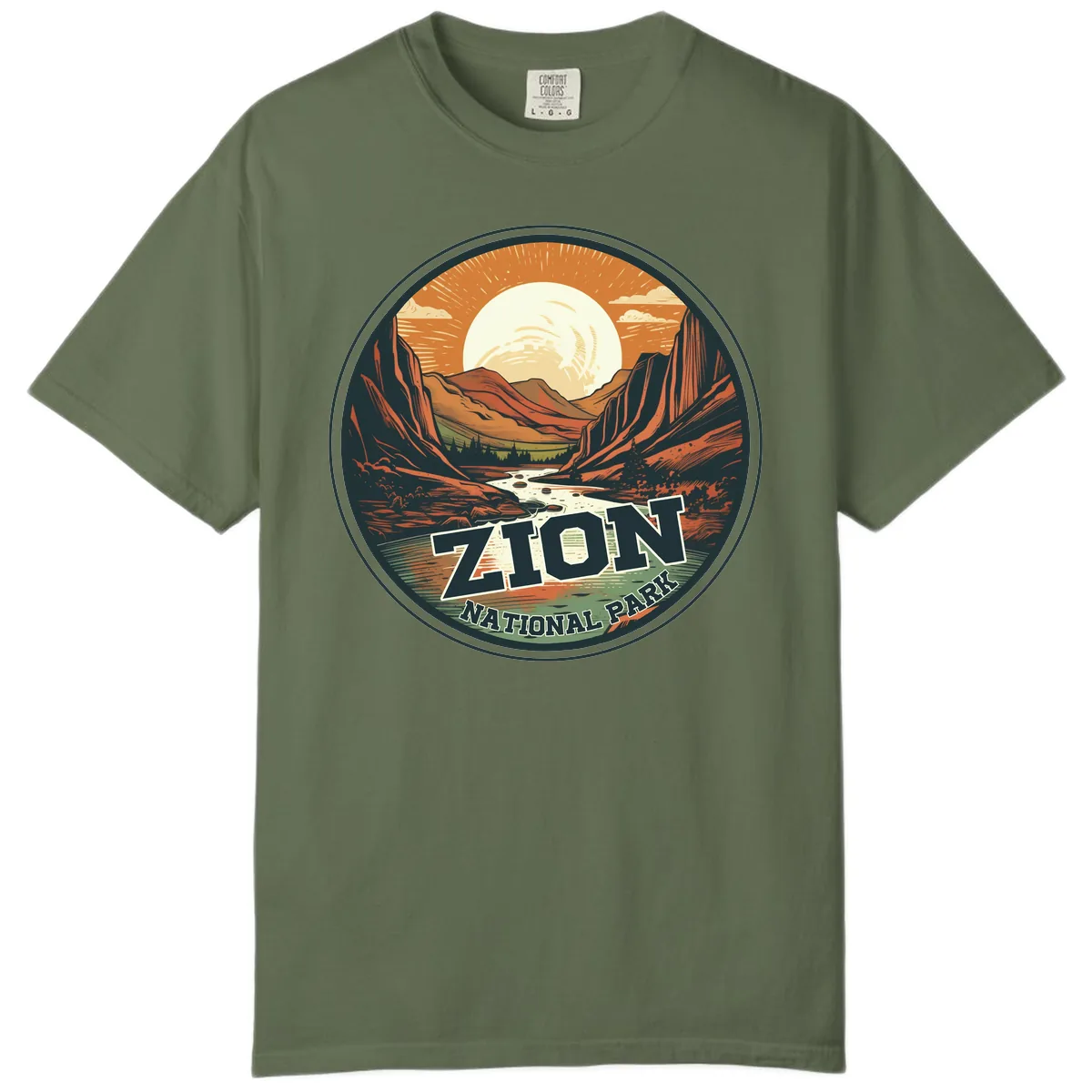 Zion National Park Canyon Moonrise Comfort Color in Sage