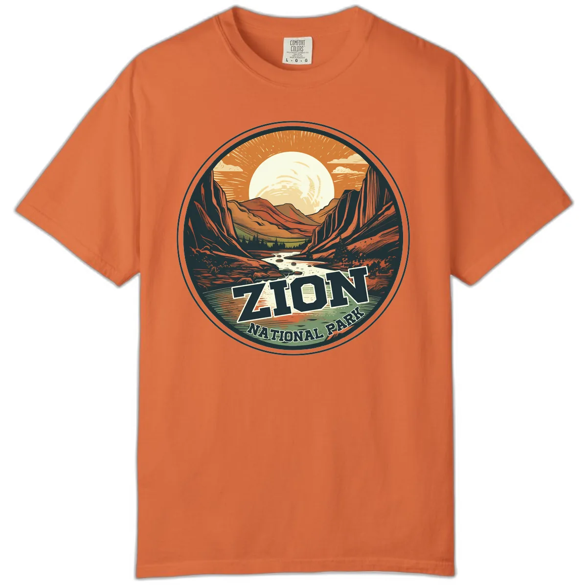 Zion National Park Canyon Moonrise Comfort Color in Burnt Orange