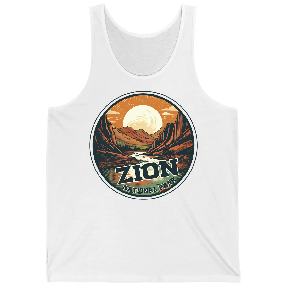Zion National Park Canyon Moonrise Tank in White