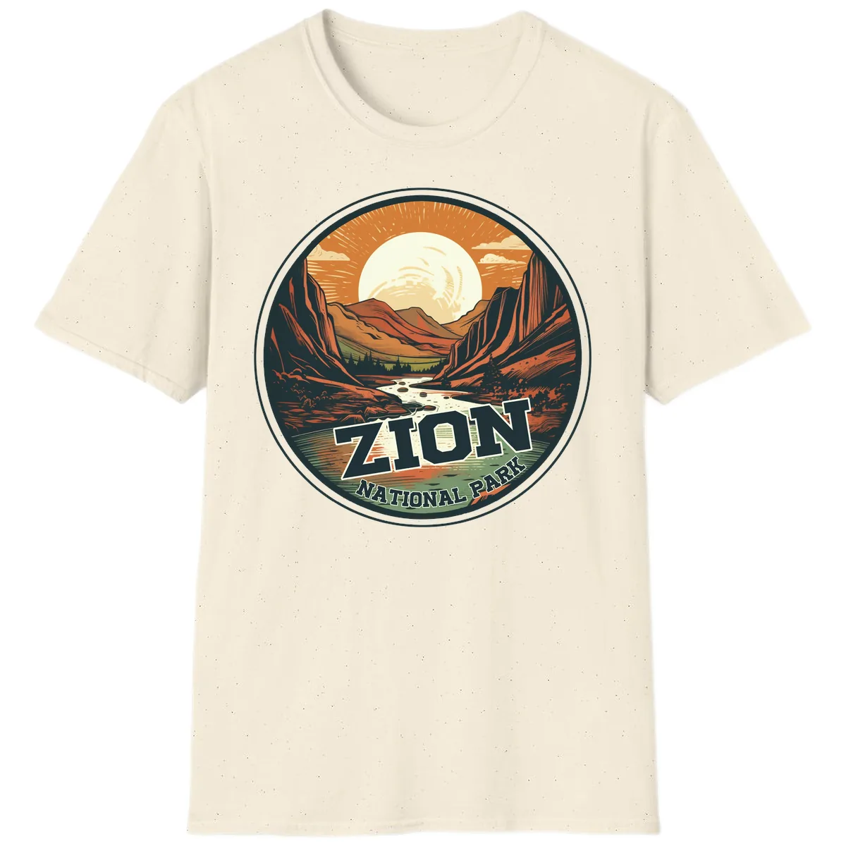 Zion National Park Canyon Moonrise T-Shirt in Natural