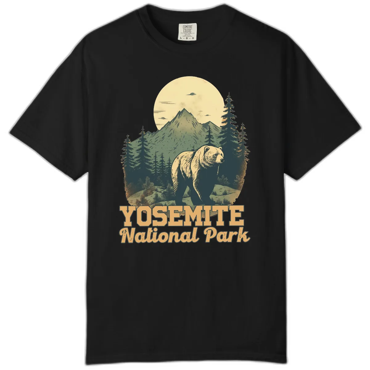 Yosemite Bear Mountain Moon Comfort Color in Black