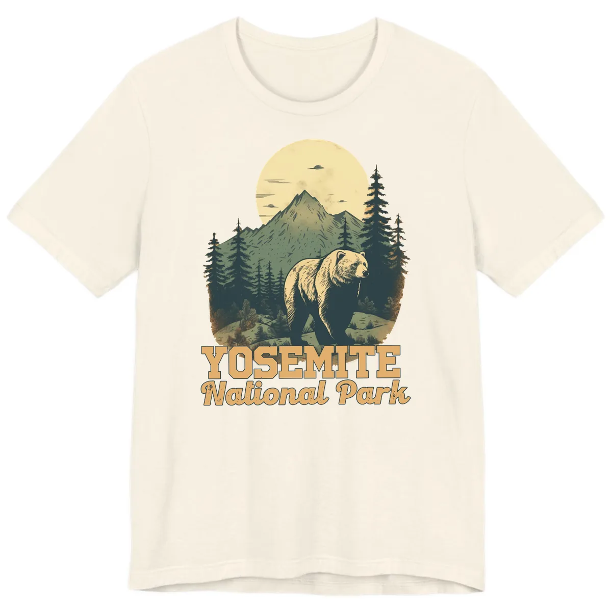 Yosemite Bear Mountain Moon Premium T-Shirt in Natural