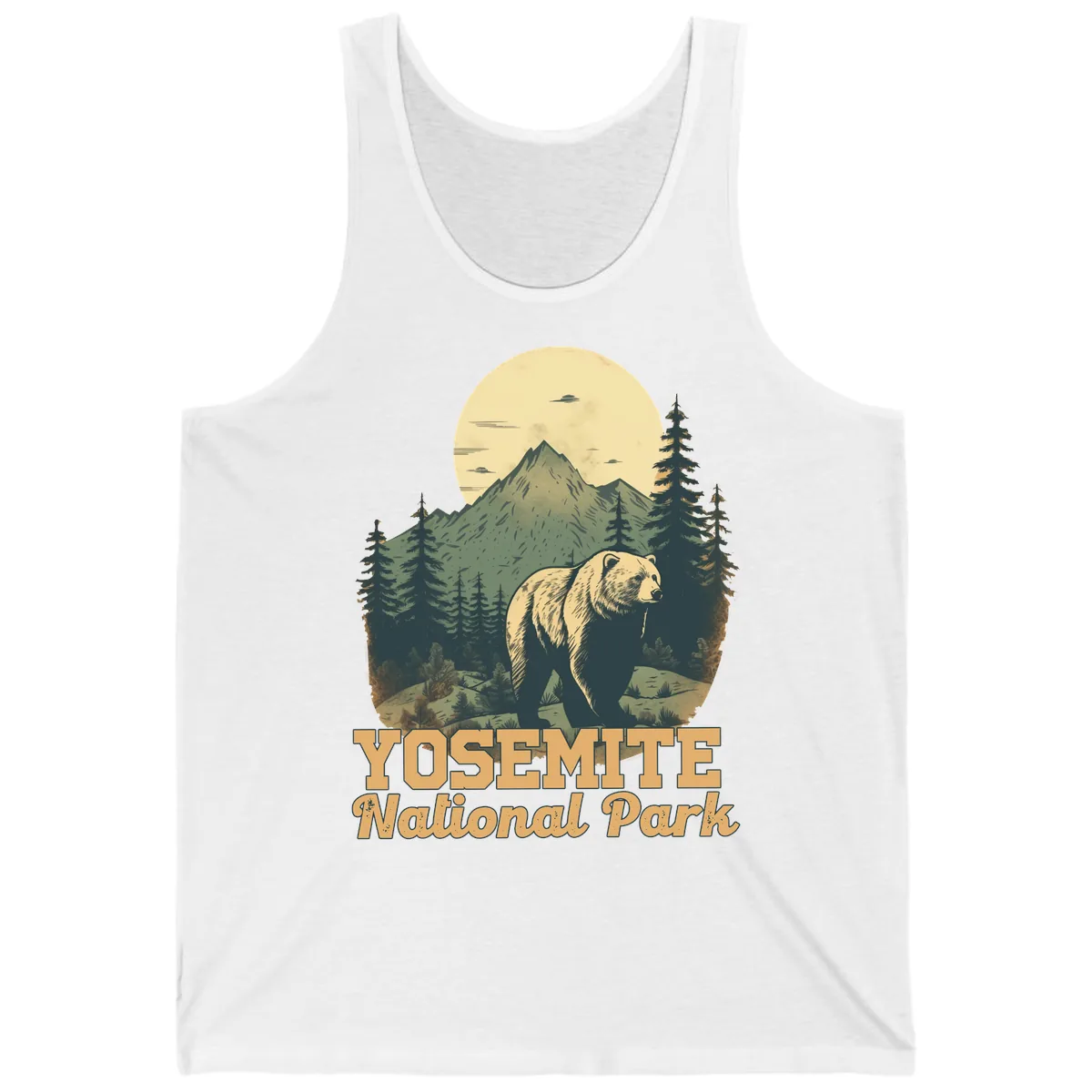 Yosemite Bear Mountain Moon Tank in White
