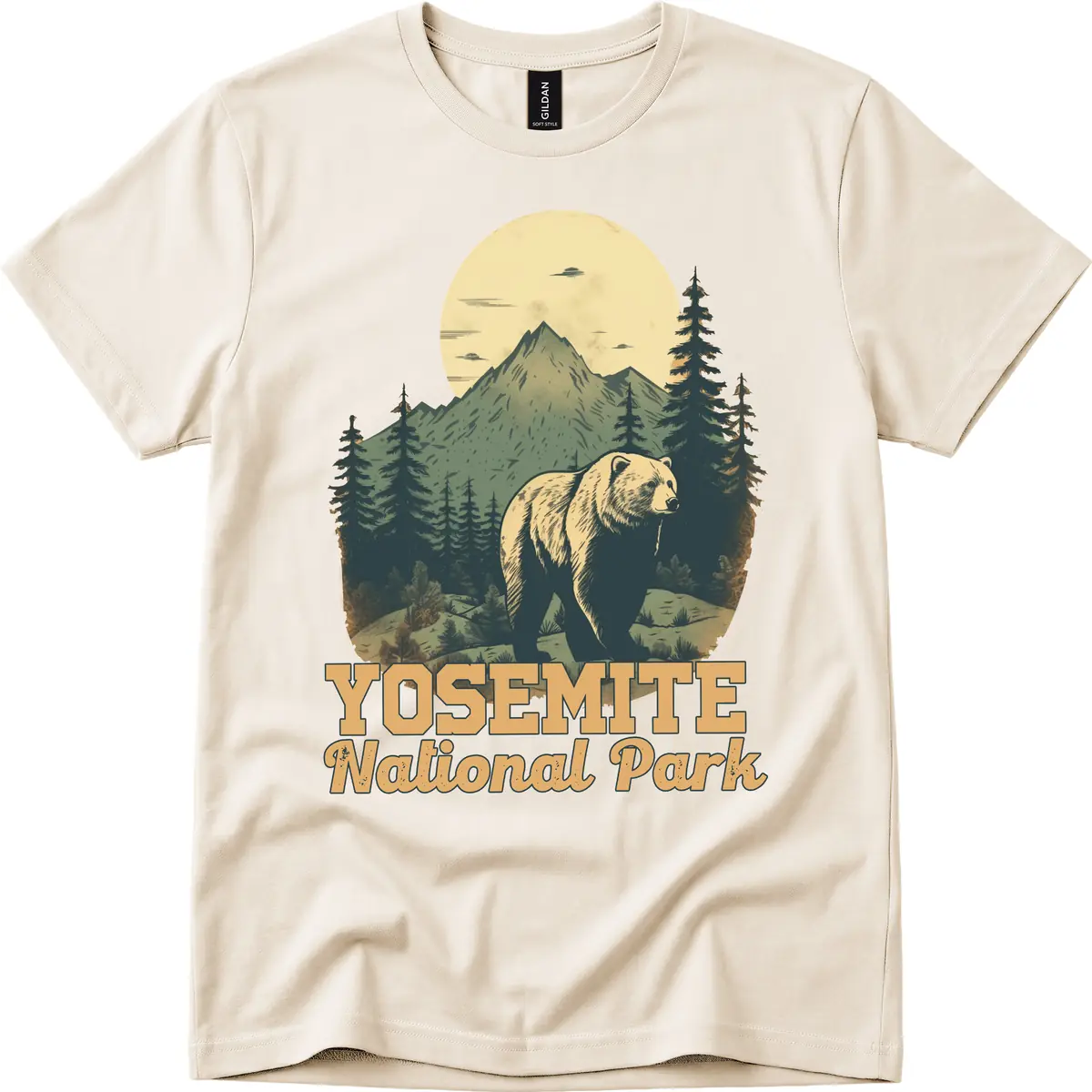 Yosemite Bear Mountain Moon T-Shirt in Natural
