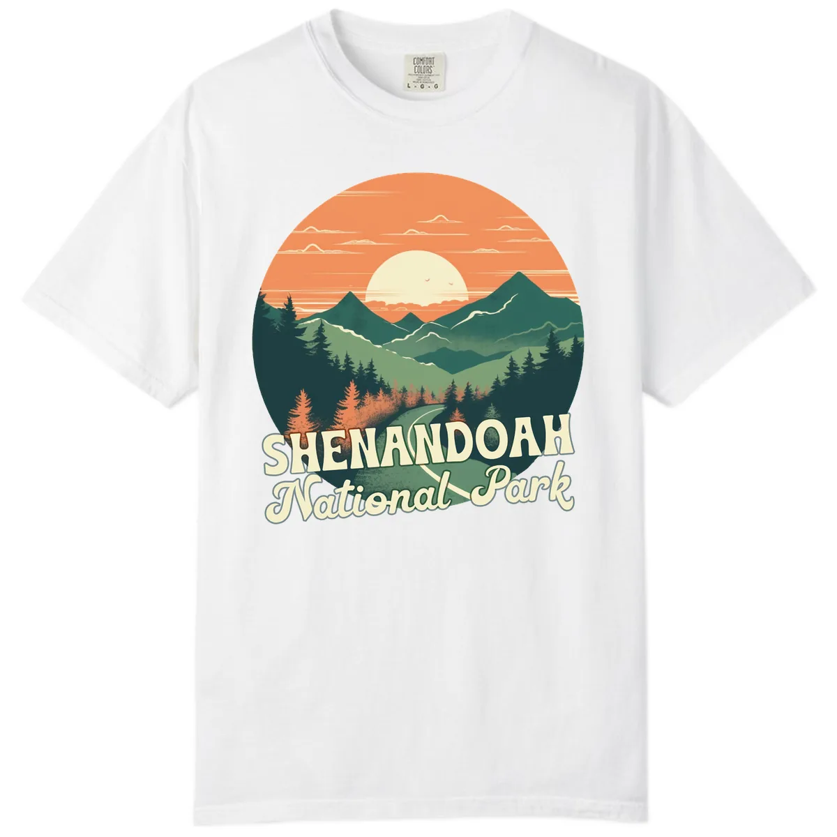 Shenandoah National Park Sunset Comfort Color in White