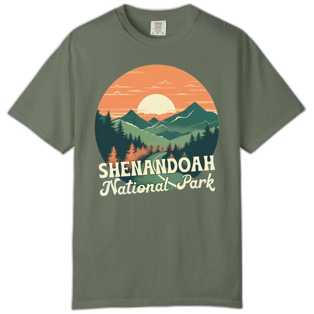 Shenandoah National Park Sunset Comfort Color in Moss